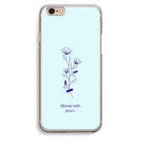 CaseCompany Bloom with grace: iPhone 6 / 6S Transparant Hoesje