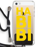CaseCompany Habibi Blue: iPhone 5 / 5S / SE Transparant Hoesje met koord