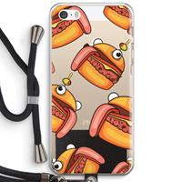 CaseCompany Hamburger: iPhone 5 / 5S / SE Transparant Hoesje met koord