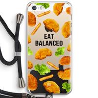 CaseCompany Eat Balanced: iPhone 5 / 5S / SE Transparant Hoesje met koord