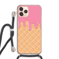 CaseCompany Ice cream: iPhone 11 Pro Max Transparant Hoesje met koord