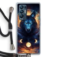 CaseCompany Wolf Dreamcatcher: Oppo Find X3 Neo Transparant Hoesje met koord
