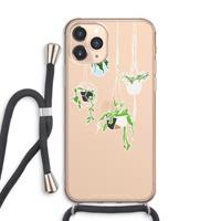 CaseCompany Hang In There: iPhone 11 Pro Max Transparant Hoesje met koord