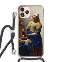 CaseCompany The Milkmaid: iPhone 11 Pro Max Transparant Hoesje met koord