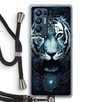 CaseCompany Darkness Tiger: Oppo Find X3 Neo Transparant Hoesje met koord