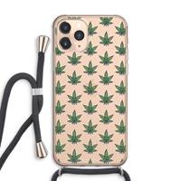 CaseCompany Weed: iPhone 11 Pro Max Transparant Hoesje met koord