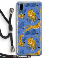 CaseCompany Luipaard: Huawei P20 Transparant Hoesje met koord