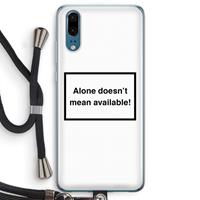 CaseCompany Alone: Huawei P20 Transparant Hoesje met koord