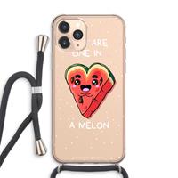 CaseCompany One In A Melon: iPhone 11 Pro Max Transparant Hoesje met koord