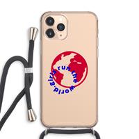 CaseCompany Run The World: iPhone 11 Pro Max Transparant Hoesje met koord