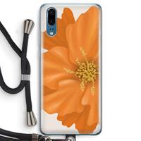 CaseCompany Orange Ellila flower: Huawei P20 Transparant Hoesje met koord