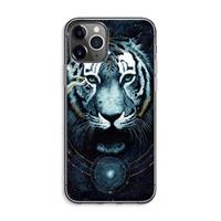 CaseCompany Darkness Tiger: iPhone 11 Pro Max Transparant Hoesje