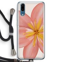 CaseCompany Pink Ellila Flower: Huawei P20 Transparant Hoesje met koord