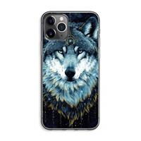 CaseCompany Darkness Wolf: iPhone 11 Pro Max Transparant Hoesje