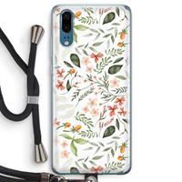 CaseCompany Sweet little flowers: Huawei P20 Transparant Hoesje met koord