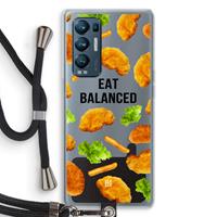 CaseCompany Eat Balanced: Oppo Find X3 Neo Transparant Hoesje met koord