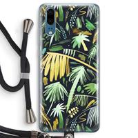 CaseCompany Tropical Palms Dark: Huawei P20 Transparant Hoesje met koord