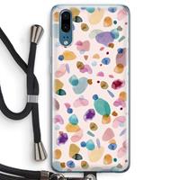 CaseCompany Terrazzo Memphis Pink: Huawei P20 Transparant Hoesje met koord