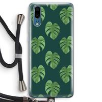 CaseCompany Monstera leaves: Huawei P20 Transparant Hoesje met koord