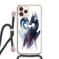 CaseCompany Yin Yang Dragons: iPhone 11 Pro Max Transparant Hoesje met koord