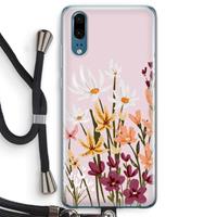 CaseCompany Painted wildflowers: Huawei P20 Transparant Hoesje met koord