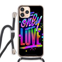 CaseCompany Only Love: iPhone 11 Pro Max Transparant Hoesje met koord