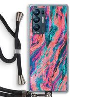 CaseCompany Electric Times: Oppo Find X3 Neo Transparant Hoesje met koord