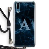 CaseCompany Midnight Marble: Huawei P20 Transparant Hoesje met koord