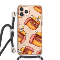 CaseCompany Hamburger: iPhone 11 Pro Max Transparant Hoesje met koord