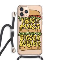 CaseCompany Big Macs Bigger Dreams: iPhone 11 Pro Max Transparant Hoesje met koord