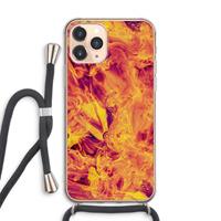 CaseCompany Eternal Fire: iPhone 11 Pro Max Transparant Hoesje met koord