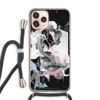 CaseCompany Camouflage de sommeil: iPhone 11 Pro Max Transparant Hoesje met koord