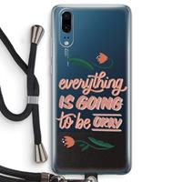 CaseCompany Optimistic flower girl: Huawei P20 Transparant Hoesje met koord