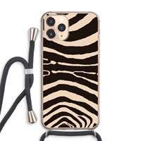 CaseCompany Arizona Zebra: iPhone 11 Pro Max Transparant Hoesje met koord