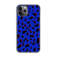 CaseCompany Blue Leopard: iPhone 11 Pro Max Transparant Hoesje