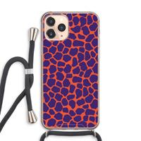 CaseCompany Purple Giraffe: iPhone 11 Pro Max Transparant Hoesje met koord