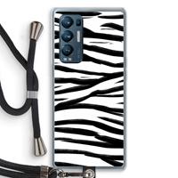 CaseCompany Zebra pattern: Oppo Find X3 Neo Transparant Hoesje met koord