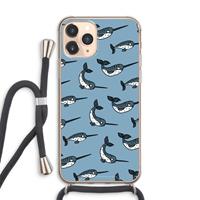 CaseCompany Narwhal: iPhone 11 Pro Max Transparant Hoesje met koord