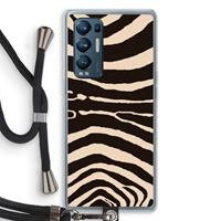 CaseCompany Arizona Zebra: Oppo Find X3 Neo Transparant Hoesje met koord