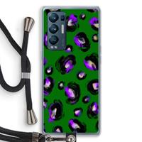 CaseCompany Green Cheetah: Oppo Find X3 Neo Transparant Hoesje met koord