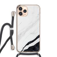 CaseCompany Elegante marmer: iPhone 11 Pro Max Transparant Hoesje met koord
