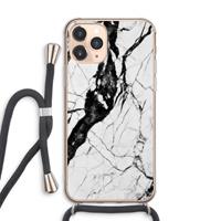 CaseCompany Witte marmer 2: iPhone 11 Pro Max Transparant Hoesje met koord