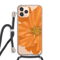 CaseCompany Orange Ellila flower: iPhone 11 Pro Max Transparant Hoesje met koord