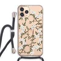 CaseCompany Blossoming spring: iPhone 11 Pro Max Transparant Hoesje met koord