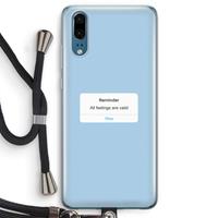 CaseCompany Reminder: Huawei P20 Transparant Hoesje met koord