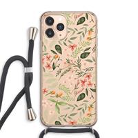 CaseCompany Sweet little flowers: iPhone 11 Pro Max Transparant Hoesje met koord