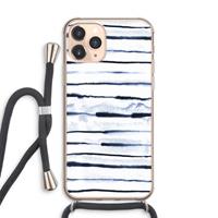 CaseCompany Ink Stripes: iPhone 11 Pro Max Transparant Hoesje met koord