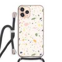 CaseCompany Terrazzo N°21: iPhone 11 Pro Max Transparant Hoesje met koord