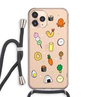 CaseCompany Happy bento friends: iPhone 11 Pro Max Transparant Hoesje met koord