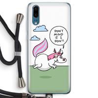 CaseCompany Unicorn: Huawei P20 Transparant Hoesje met koord